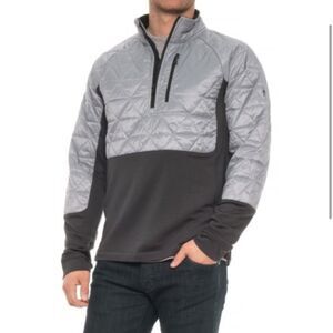 Smartwool Mens XL Propulsion 60 Hybrid 1/2 Zip Pullover Jacket Silver Gray